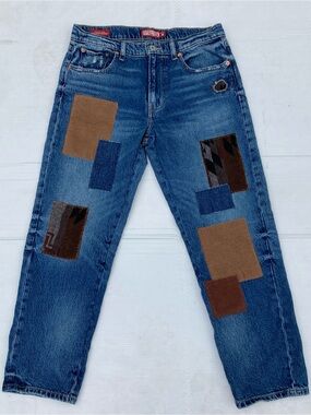 Lucky Brand Legend Jeans 4 / 27 Mid Rise Boy High Bluff Patchwork Denim Womens